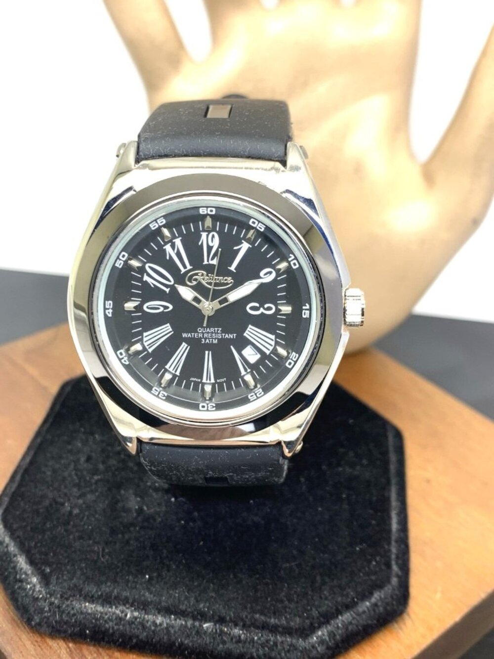 Reliance By Croton Men's Watch RE306051 Quartz Black Dial Rubber Strap 42mm